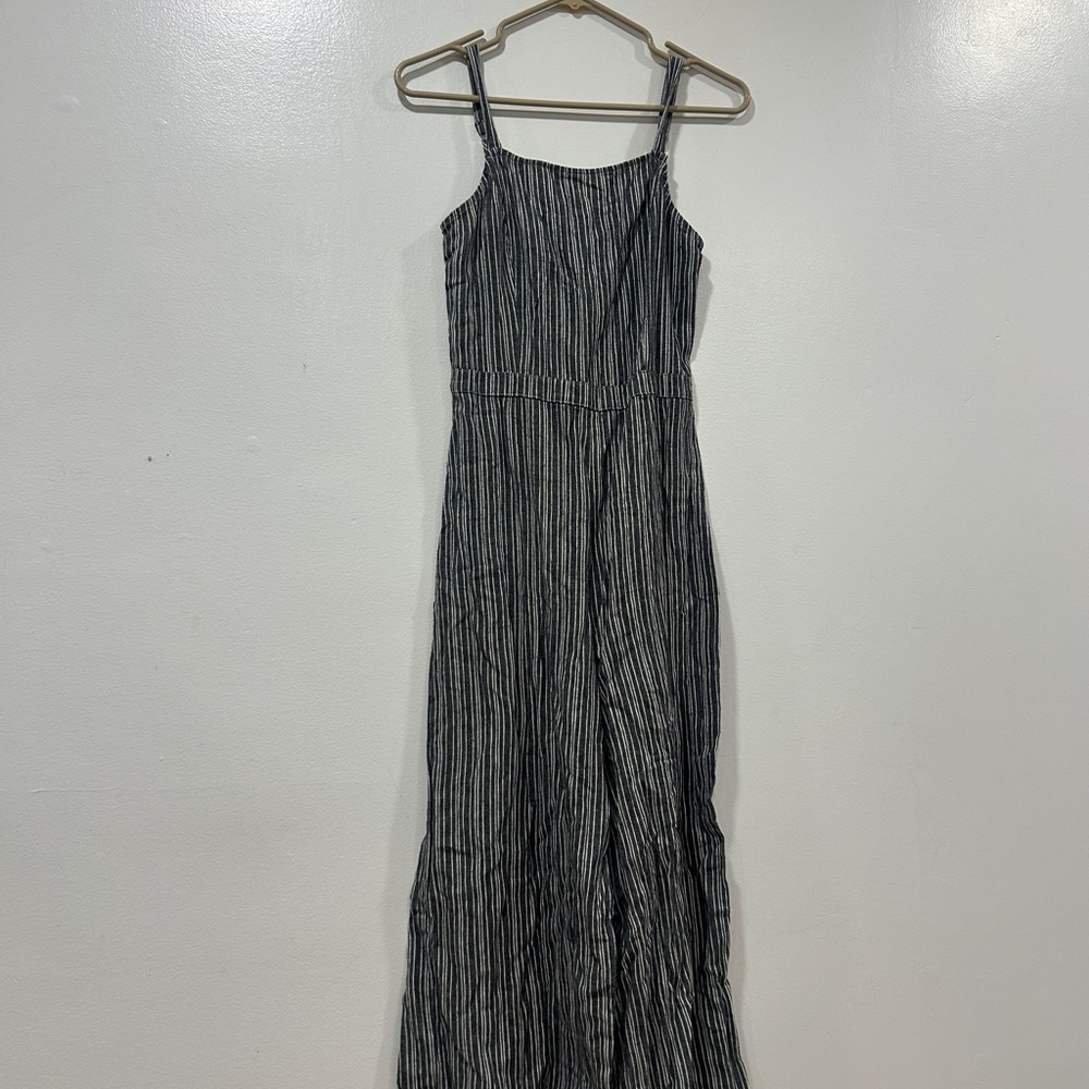 Audrey Black and White Striped Maxi Dress